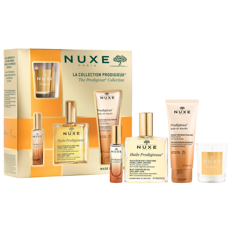 Coffret Huile Prodigieuse + Prodigieux Aceite de Ducha + Prodigieux le Parfum + Prodigieux Vela