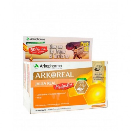 ARKOREAL PACK JALEA REAL PRÓPOLIS 20 AMPOLLAS X2