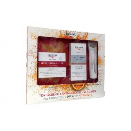 Coffret Eucerin Hyaluron-Filler : Cream Volume-Lift 50Ml + Sérum Vitamin C Booster 15Ml + Contour des yeux 15Ml