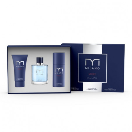 Milano Sport Coffret Eau De Toilette 100 ml + After Shave 100 ml + Déodorant 150 ml