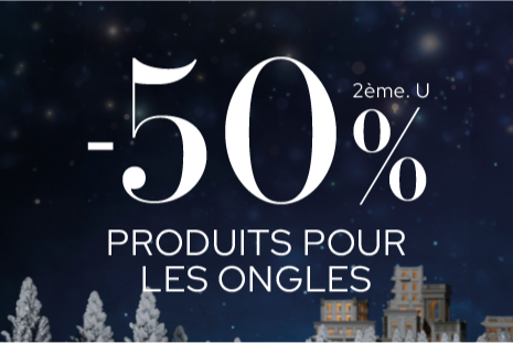 -50% 2ème unité de produits pour les ongles