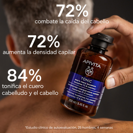 SHAMPOOING TONIFIANT HOMME POUR LA CHUTE DES CHEVEUX À L'ARGOUSIER ET AU ROMARIN 250ML