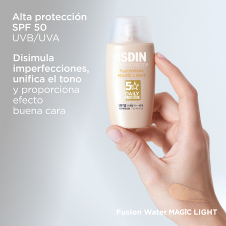 FUSION WATER MAGIC LIGHT PROTEZIONE SOLARE VISO SPF50 COLORE