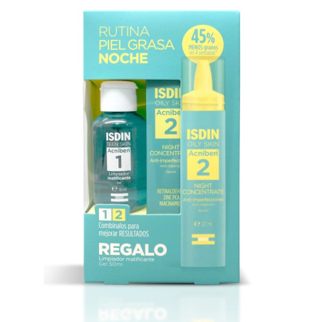 Set Acniben Night Siero concentrato + Gel detergente opacizzante in regalo