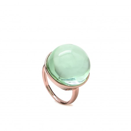 ANELLO CON GEMMA ROTONDA VERDE