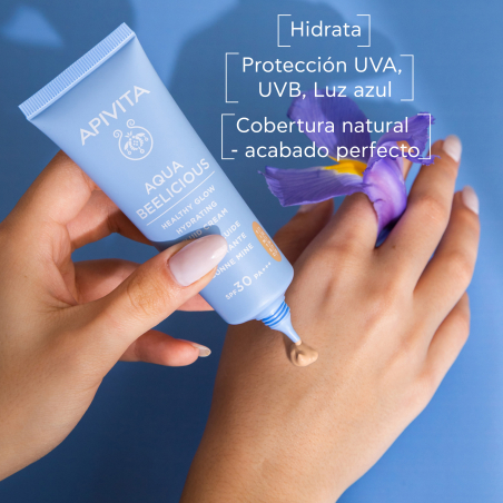 Aqua Beelicious Crema Fluida Idratante Illuminante Spf 30 con Colore