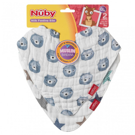 PK 2 BANDANAS REVERSIBLES MUSELINA NUBY