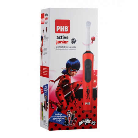 PHB BROSSE ÉLECTRIQUE RECHARGEABLE ACTIVE JUNIOR COCCINELLE ROUGE