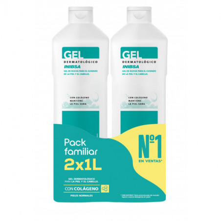 INIBSA Gel Dermatologic  Paquet d'économies 1 Litre x 2 unités