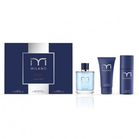 Milano Sport Set Eau De Toilette 100 ml + After Shave 100 ml + Déodorant 150 ml