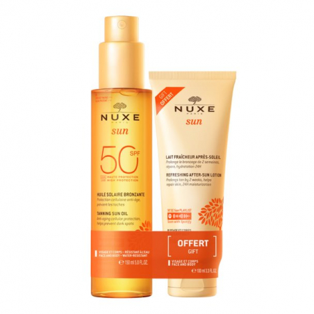 PACK NUXE SUN ACEITE BRONCEADOR ROSTRO Y CUERPO + REGALO