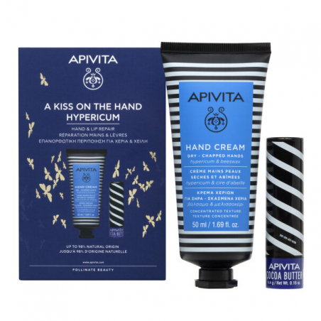 CAIXA APIVITA A KISS ON THE HAND HYPERICUM HAND & LIP REPAIR