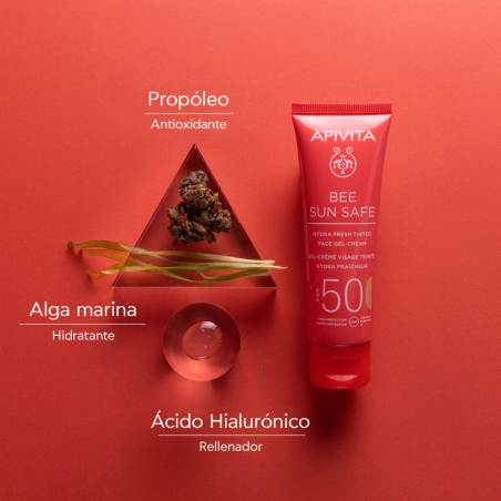 Creme facial em gel com cor Bee Sun Safe Hydra Fresh SPF 50