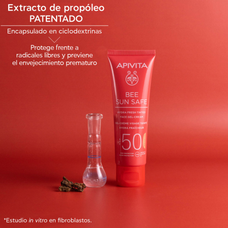 Creme facial em gel com cor Bee Sun Safe Hydra Fresh SPF 50