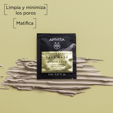 Máscara facial de Limpeza Profunda Express Beauty com Argila Verde 2x8 ml