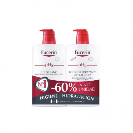 EUCERIN DUPLO PH5 GEL 1L + LOCIÓN ULTRALIGERA 1L