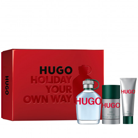 CONJUNTO DE PRESENTES DE NATAL MASCULINO EAU DE TOILETTE 125 ML + DEO 75 ML + GEL DE AGUARDENTE 50 ML