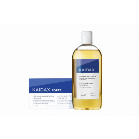 EMBALAGEM KAIDAX FORTE 60 CÁPSULAS + CHAMPÔ 500 ML